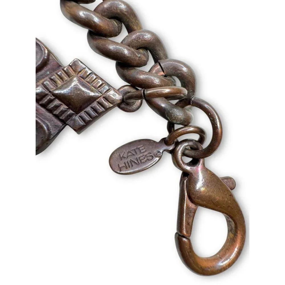 Kate Hines Chunky 80s Copper Charm Bracelet - Picture 5 of 9